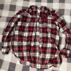 H&M Red and Black Plaid Flannel Shirt